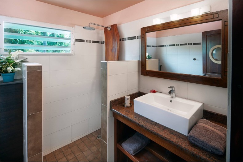 vue sur mer même depuis les salles de bains !